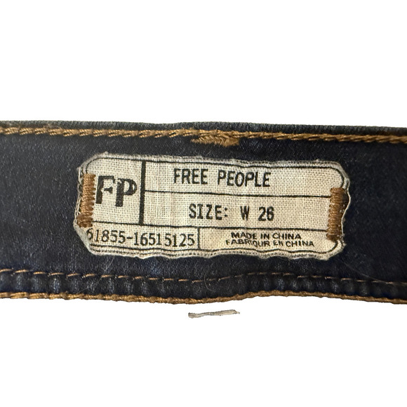FREE PEOPLE Jeans Womens 26 Dark Wash Skinny Stretch Denim RARE 2010 Canvas Tag - Picture 4 of 7